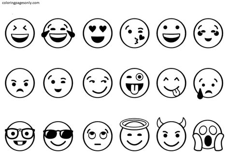 100 Emoji Coloring Pages